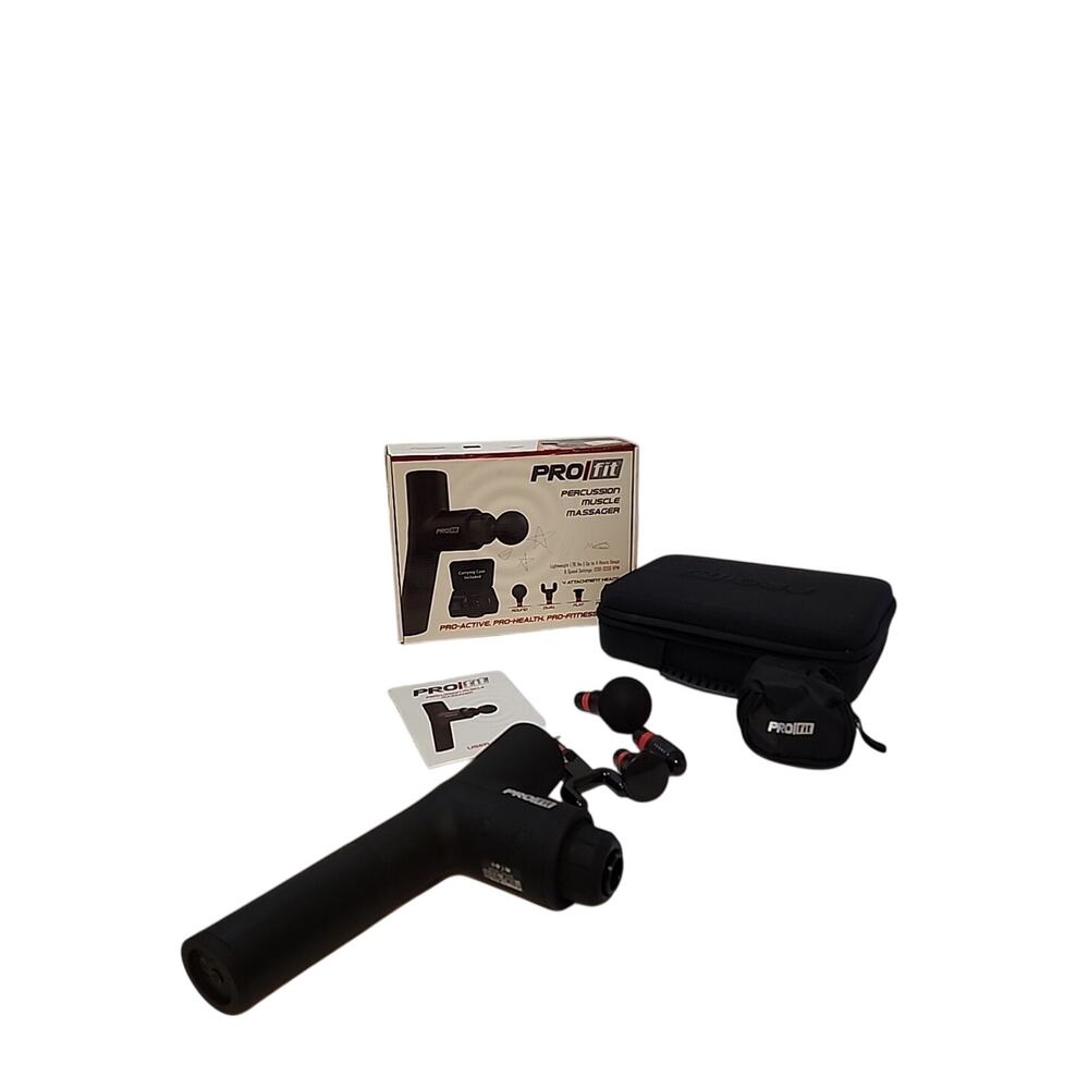 Pro Fit - Percussion Muscle Massage Gun - Black (Includes Carrying Case)
